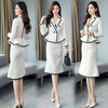 Women's Formal Tweed Skirt Suit for Women Skirt and Jacket Set 2 Piece Office Lady Autumn Winter Black White Blazer with Skirts