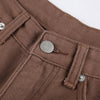 Women's High Waist Brown Jeans Streetwear Casual Long Pants DenimTrousers Upmarket For Work
