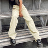 Women's High Waist Brown Jeans Streetwear Casual Long Pants DenimTrousers Upmarket For Work