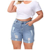 Women's High Waist Slim-fit Jeans Shorts Casual Denim Shorts Frayed Tassel Ripped Jeans Multicolor Pants Jeans