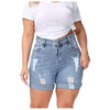 Women's High Waist Slim-fit Jeans Shorts Casual Denim Shorts Frayed Tassel Ripped Jeans Multicolor Pants Jeans