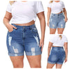 Women's High Waist Slim-fit Jeans Shorts Casual Denim Shorts Frayed Tassel Ripped Jeans Multicolor Pants Jeans