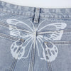 Women's High Waist Straight Jeans 2022 Butterfly Print Denim Pants Casual Wide Leg Pants Streetwear