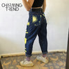 Women's High waist Pant jeans Female Summer women‘s Jeans Trousers Girls Denim Chic Moon Star Sun Print Pants Women