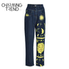 Women's High waist Pant jeans Female Summer women‘s Jeans Trousers Girls Denim Chic Moon Star Sun Print Pants Women