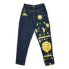 Women's High waist Pant jeans Female Summer women‘s Jeans Trousers Girls Denim Chic Moon Star Sun Print Pants Women