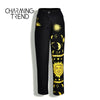 Women's High waist Pant jeans Female Summer women‘s Jeans Trousers Girls Denim Chic Moon Star Sun Print Pants Women