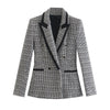 Women's Jacket 2023 Za Tweed Blazer Office Lady Work Suit Casual Coats Female Business Chic Blazers Traf Outerwear Elegant Tops