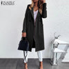 Women's Jackets ZANZEA 2022 Elegant Wool Blend Coats Casual Long Sleeve Outwears Female Double Breasted Overcoats Oversized