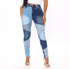 Women's Jeans Trend Street Style Dark Stitching Personality Printing Wear-resistant Waist Slimming Straight Loose Pants