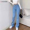 Women's Jeans For Girls Oversize Stretch Straight Jeans Baggy Mom Jean Wide Pants Aesthetic Woman Clothing Streetwear Trousers