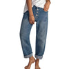 Women's Jeans High Waist 2022 Loose Wide Leg Pants XL Slender Pants Women's Rising Retreat Street Pants Cotton