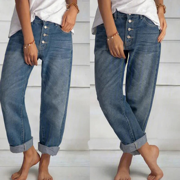 Women's Jeans High Waist 2022 Loose Wide Leg Pants XL Slender Pants Women's Rising Retreat Street Pants Cotton