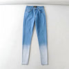 Women's Jeans High Waist Denim Trousers Female 2022 Gradient Color Stretch Slim Skinny Nine Points Pencil Pants