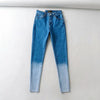 Women's Jeans High Waist Denim Trousers Female 2022 Gradient Color Stretch Slim Skinny Nine Points Pencil Pants