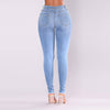 Women's Jeans Mid Waist Stretch Skinny Denim Pants 2022 Autumn Winter Blue Retro Washed Elastic Slim Pencil Trousers Size S-XXXL