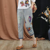 Women's Jeans Mom Jeans Boyfriend Pants Elastic Waist Retro Embroidery Seven-point Large Size Embroidery Harem Pants