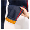 Women's Jeans Vintage Plus Thick Size Straight Baggy High Waist  Winter Casual Harem Pants Ladies Stripe Denim Trouser