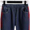 Women's Jeans Vintage Plus Thick Size Straight Baggy High Waist  Winter Casual Harem Pants Ladies Stripe Denim Trouser