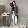 Women's Korean Double Breasted Blazer Versatile Solid Color Casual Long Sleeve Top Spring And Autumn Women's Clothing