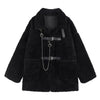 Women's Lamb Wool Thickened Jacket Harajuku Casual Female Warm Oversized Gothic Punk Ins Street Emo Black Jackets Teddy Coats