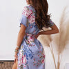 Women's Lapel Dress Elegant Floral Print High Waist Loose Beach Dress Robe Female Party Maxi Dresses платье летнее женское2023