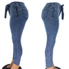 Women's Leggings Jeans High Waist Push Up Belt Slim Buttocks Solid Color Women Oversized Sexy Fringed Denim Pencil Pants