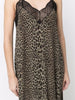 Women's Leopard Print Midi Sling Dress Lace Stitching Sleeveless Sexy V-Neck Ladies Irregular Robe 2023 Spring Summer