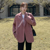 Women's Long Blazer Blazer Double Breasted Solid Suit Jacket Spring Fall Loose Female Overcoat 2023 Casual Formal Blazer