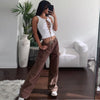Women's Loose High Waist Straight Jeans 2022 New100% cotton Pockets Patchwork Wide Leg Denim Trousers Casual  Streetwear