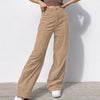 Women’s Mid Waisted Wide Leg Pants Straight Casual Baggy Trousers Spring Solid Jeans Pantalon Pour Femme Fast Shipping