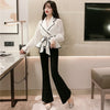 Women's Notched Shirt Chiffon Spring Autumn Sashes Ruffled Waist Tops Coat Short Lacing blouse office Long sleeves summer