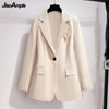 Women's Oversize Two Pieces Set Spring Autumn Office Lady Graceful Suit Coats+Pleated Mesh Skirts Sets 2023 Working Clothing