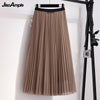 Women's Oversize Two Pieces Set Spring Autumn Office Lady Graceful Suit Coats+Pleated Mesh Skirts Sets 2023 Working Clothing