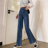 Women's Pants 2022 Streetwear Straight Solid Color High Waist Trouser Loose Streetwear Jeans Wide Leg Mom Denim Pants