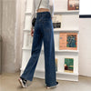 Women's Pants 2022 Streetwear Straight Solid Color High Waist Trouser Loose Streetwear Jeans Wide Leg Mom Denim Pants