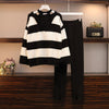 Women's Pants Autumn Oversized Traf Style Korean Spring Striped Sweater Black Trousers Suit Y2k Pants for Women