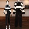Women's Pants Autumn Oversized Traf Style Korean Spring Striped Sweater Black Trousers Suit Y2k Pants for Women