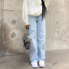 Women's Pants Baggy Jeans Women 2022 Denim Trousers Straight Leg Pants Y2k Jeans High Waist Loose Blue Washed Mom Jeans