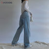 Women's Pants Jeans Woman High Waist Wide Baggy Mom Jeans Oversize Female Pants Streetwear Women Trouser Straight Leg Jeans