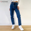 Women's Pants Mom Jeans Woman 2022 Undefined Baggy Oversize Loose Wide Denim Pants High Waisted Straight Trousers