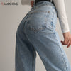 Women's Pants Mom jeans woman high waist 2022 Undefined Baggy Oversize Loose Wide Denim Pants y2k Straight Trousers