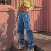 Women's Pants Straight Leg Jeans Women High Waist Blue Loose Harajuku Pants Casual Split Washed Mom Trousers Streetwear