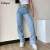 Women's Pants Wide Leg Jeans Women High Waist Baggy Jeans Loose Split Pants Casual Blue Black Washed Mom Denim Trousers