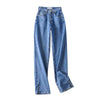 Women's Pants Wide Leg Jeans Women High Waist Baggy Jeans Loose Split Pants Casual Blue Black Washed Mom Denim Trousers