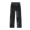 Women's Patchwork High Waist Jeans Baggy Vintage 2022 Autumn Y2K Streetwear Wide Leg Pants Straight Denim Long Trouser