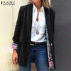 Women's Patchwork Velvets Blazer ZANZEA Coats Autumn OL Casual Lapel Cardigans Female Oversze Jackets Office Outwear