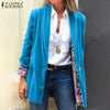 Women's Patchwork Velvets Blazer ZANZEA Coats Autumn OL Casual Lapel Cardigans Female Oversze Jackets Office Outwear