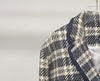 Women's Plaid Tweed Blazer Double Breasted Long Sleeve Short Suit Coat