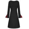 Women's Plus Size Dress  Gothic Stitching Bandage Check Tie Halloween Long-sleeved Dress Robe Women's Clothing Vestidos
